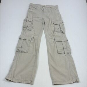 C&A Multi Pocket Military Cargo Utility Khaki Wide Leg Y2K Baggy Womens 30x28.5
